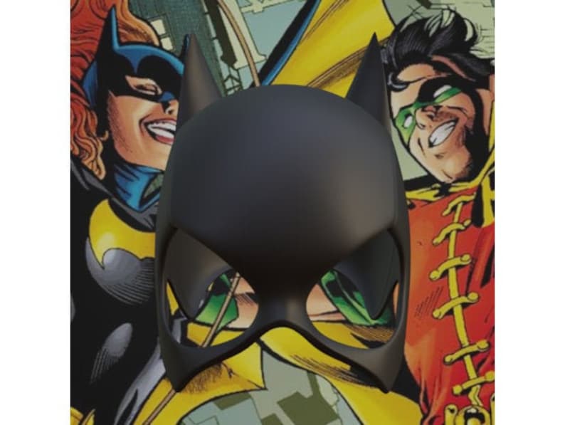 Batgirl 90s Inspired Mask. STL File for 3D Printing Digital Download. image 1