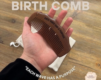 Doula Birth Comb – Natural Acupressure Labor Tool, Wrist Sling, Pouch