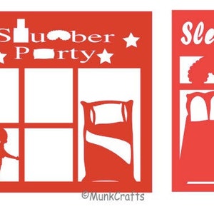Sleepover/Slumber party/Teen girls/Friends/Pizza Scrapbook overlay SVG files for Cricut/canva template/canva scrapbooking template