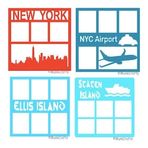 Layout di album di ritagli di New York/sovrapposizione di album di ritagli di New York/file digitali SVG per Cricut/layout di album di ritagli svg/sovrapposizione di album di ritagli svg/New York svg