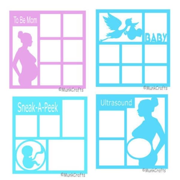 Baby Boy/Baby Girl/Mom to be/Pregnancy/Mother/Sneak-a-peek scrapbook SVG digital files for Cricut/canva template/canva scrapbooking template