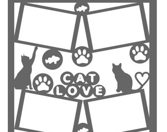 Cat love Pet scrapbook overlay SVG for Cricut