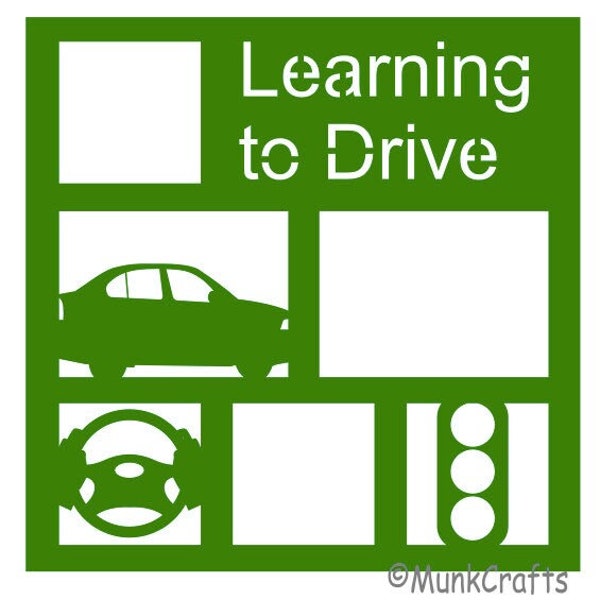 Learning to Drive/Driving/Student driver/Teen scrapbook overlay SVG digital files for Cricut/canva template/canva scrapbook layout svg