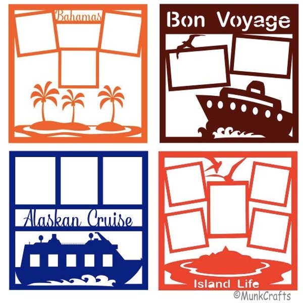 Vacation layout svg/bon voyage scrapbook overlay svg file/cruise layout svg/bahamas overlay svg/cruise overlay svg/bahamas layout svg