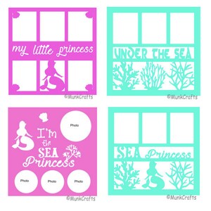My little princess/sea princess/Under the Sea/Mermaid Beach themed Scrapbook overlay Digital SVG files for Cricut