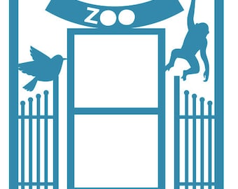Zoo layout svg/Zoo overlay svg/Zoo scrapbook svg/digital SVG files for Cricut,Kids scrapbook layout/scrapbook svg/svg for scrapbook