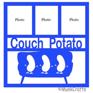 Couch Potato scrapbook overlay SVG digital files for Cricut, funny scrapbook overlay, Couch Potato svg, Couch Potato layout/canva template