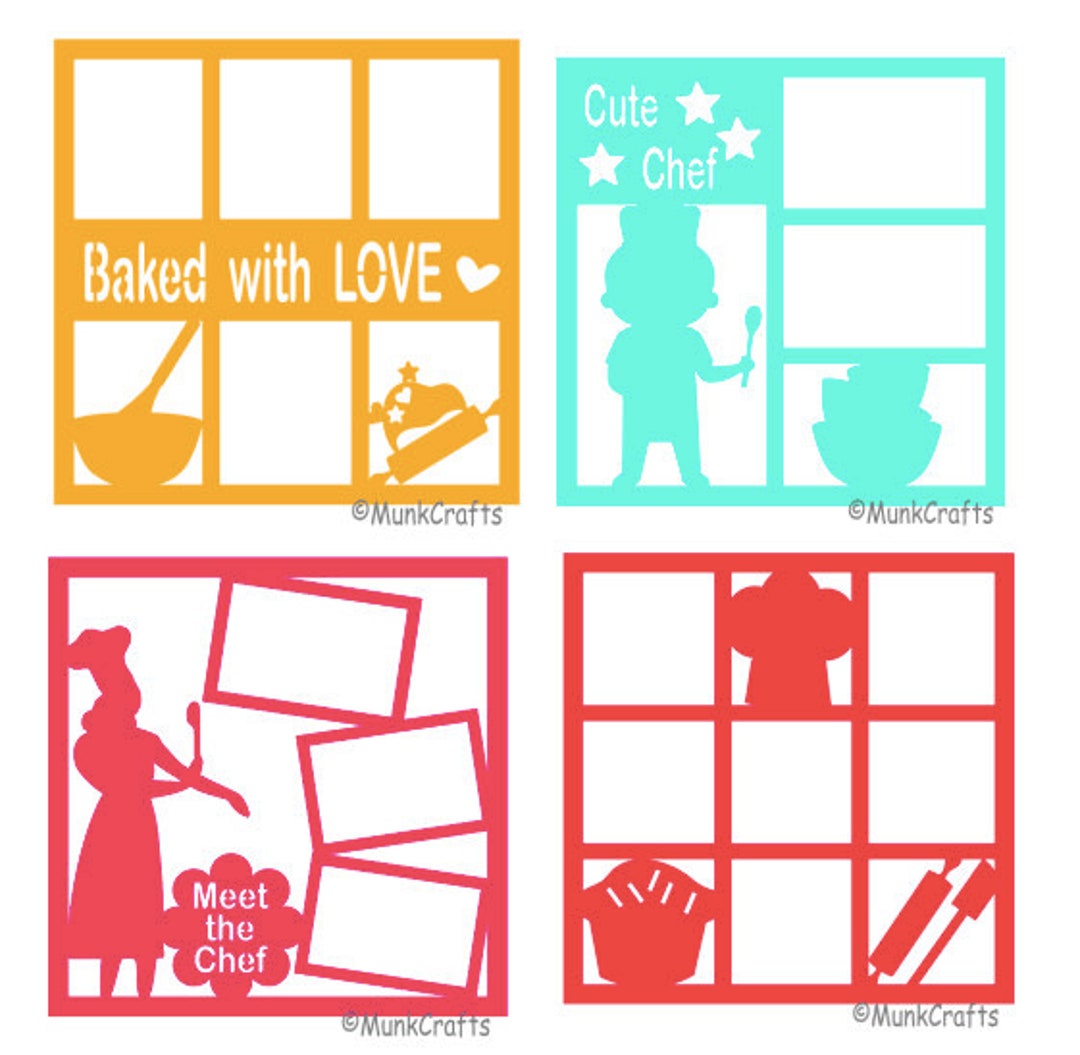 Cooking/baking/kitchen/baked With Love/chef Themed Scrapbook Overlay ...