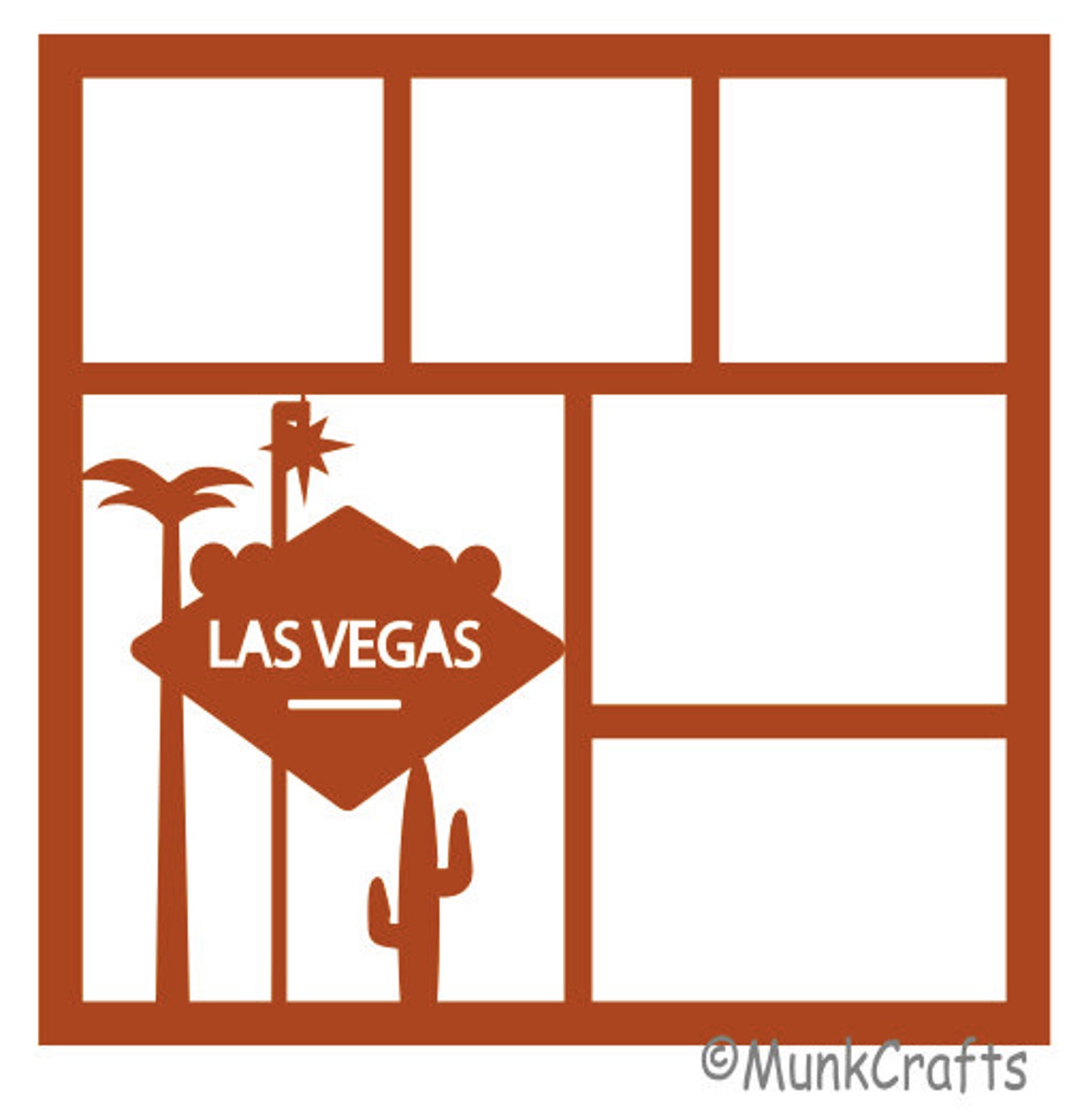 Las Vegas Scrapbook Overlay Svg/svg Digital Files/scrapbook Layout Svg