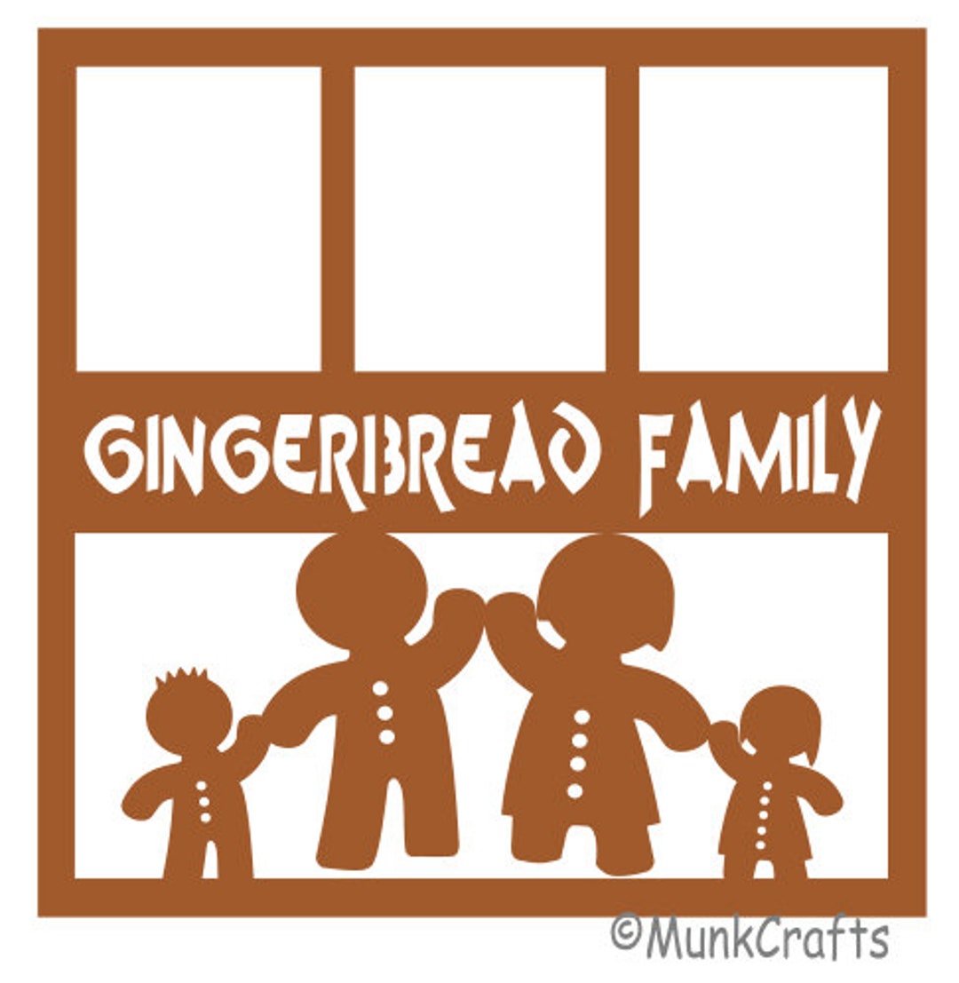Gingerbread Family Scrapbook Overlay SVG Digital Files for Cricut