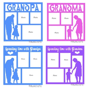 Grandma Grandpa Scrapbook overlay SVG files for Cricut for Kids/Grand son/Grand daughter/family scrapbook/canva template/canva scrapbooking