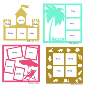 Beach layout SVG/beach scrapbook overlay SVG/beach scrapbook layout svg/beach overlay svg file for cricut/beach svg/Canva scrapbook template