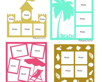 Beach layout SVG/beach scrapbook overlay SVG/beach scrapbook layout svg/beach overlay svg file for cricut/beach svg/Canva scrapbook template