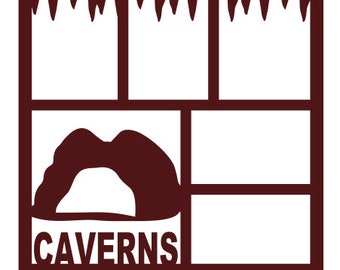 Caverns scrapbook overlay SVG digital files for Cricut, caverns svg/canva template/canva scrapbooking template/kids study svg