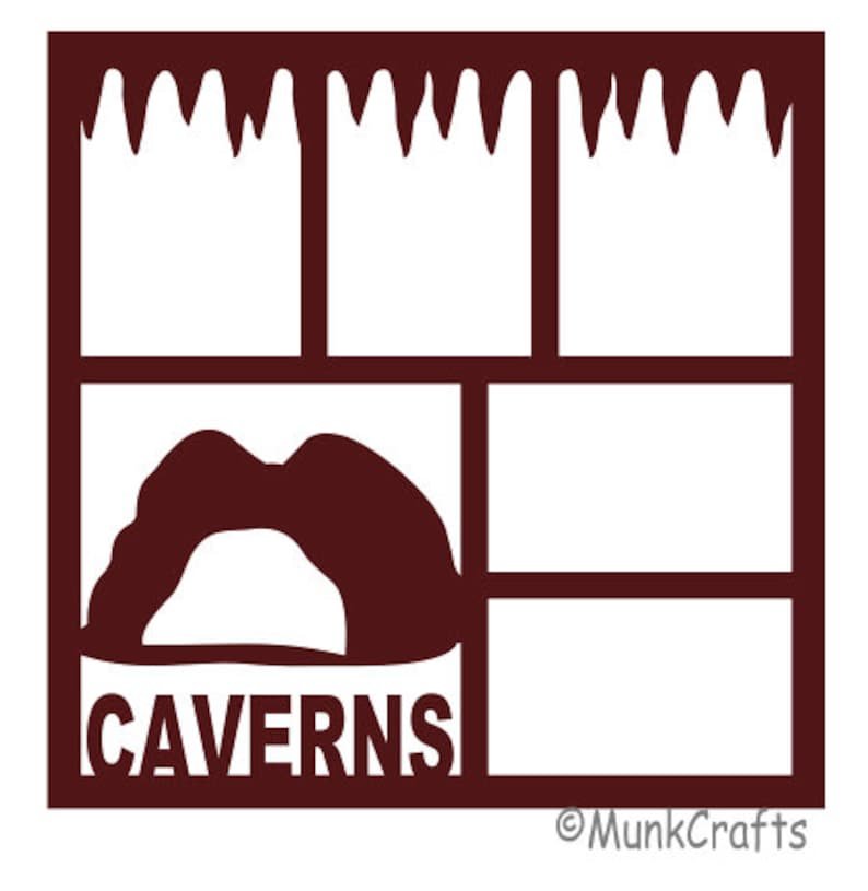 Caverns Scrapbook Overlay SVG Digital Files for Cricut, Caverns Svg