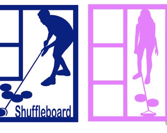 File SVG di sovrapposizione Shuffleboard Scrapbook per Cricut per scrapbooking di famiglia