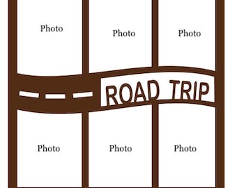 Road trip scrapbook overlay svg/Road trip layout/SVG digital file for Cricut/vacation layout svg/Road trip scrapbook layout/canva template