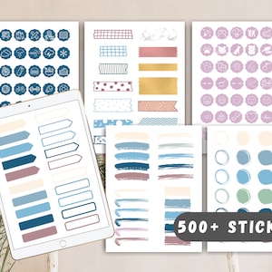 Digital Sticker Goodnotes German | 500 digital stickers for your bullet journal | PNGs Transparent Background Planner Stickers