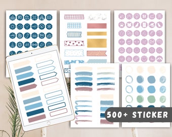 Digitale Sticker Goodnotes deutsch | 500 digitale Sticker für dein Bullet Journal |  PNGs Transparenter Hintergrund Planner Stickers