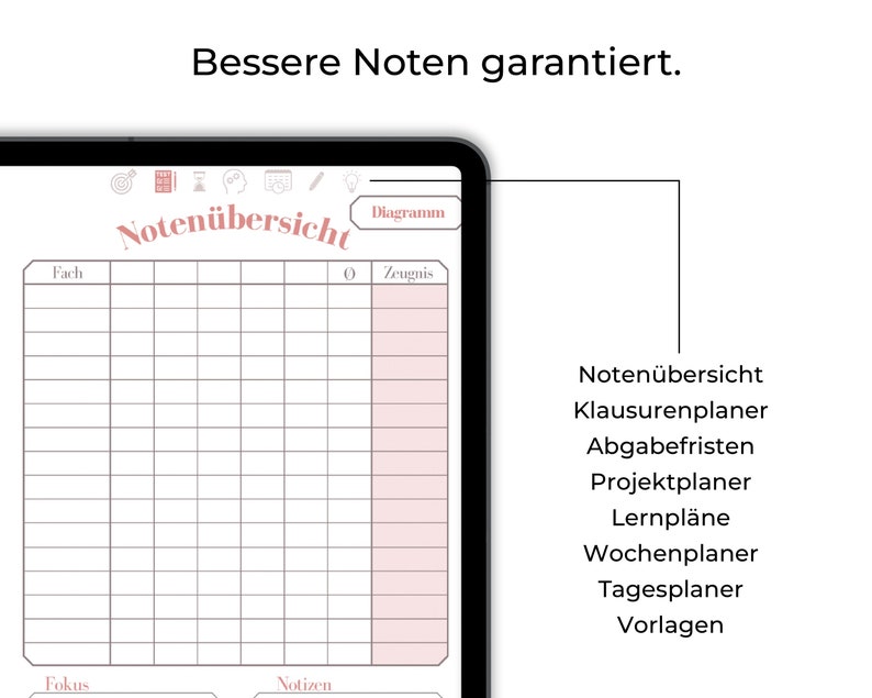 Digitaler Klausuren Planer Digitaler Lernhelfer Klausurenplaner digital Schulplaner digital Bild 2