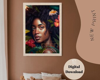 Black Women Inspirational Wall Art | Look Into My Eyes | Black Woman Self Love Art | Printable Black Art | Self Love Gift | Instant Download