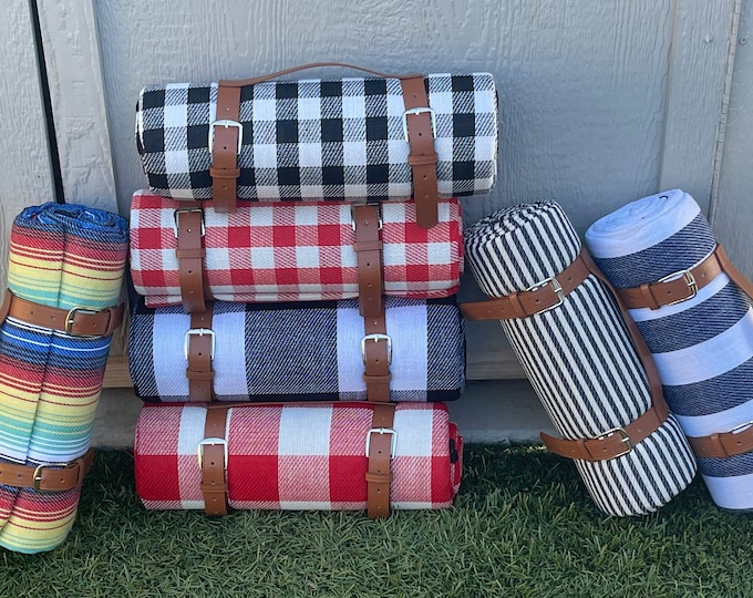 Red and White Gingham Picnic Blanket Etsy
