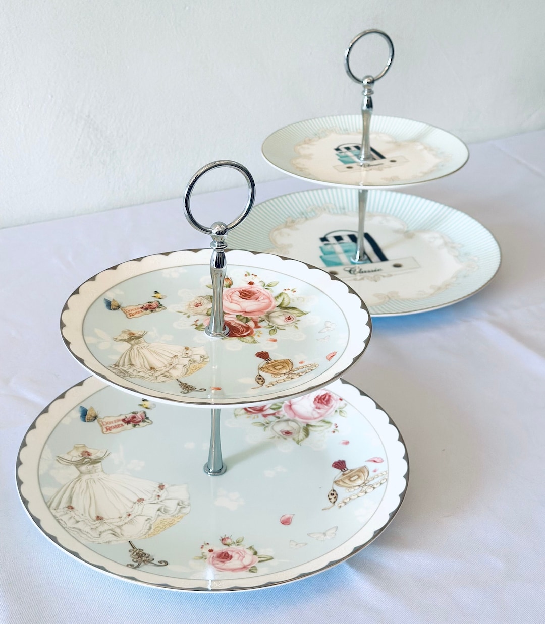 Plateau De Service Doré à 2 Niveaux - Cuivre - Pour Fruits, Desserts, Bonbons - Déco élégante Et Pratique