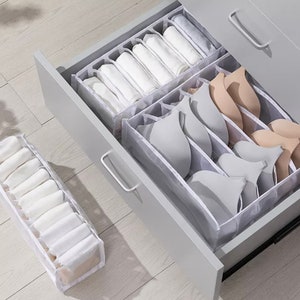 Clear Underwear Bra Socks Ties Drawer Organizer Storage Box Divider Wardrobe