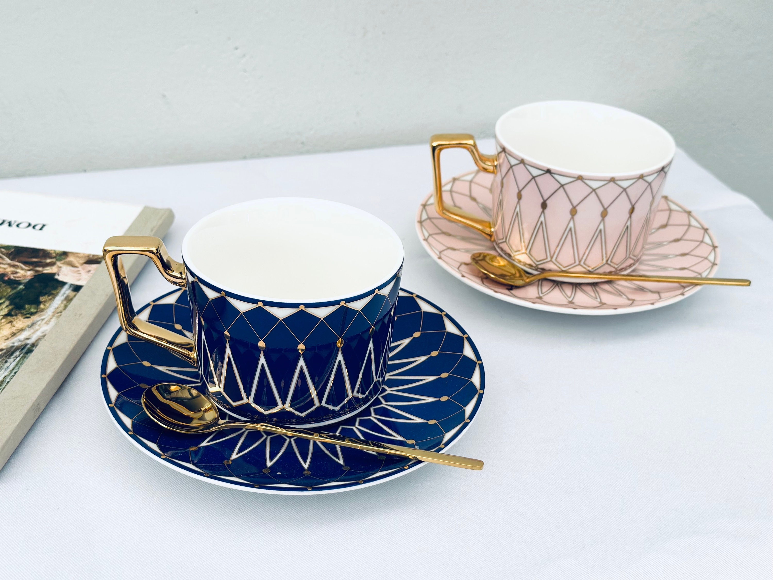 European Tea Cup Set - Luxury Porcelain with Nordic Design 