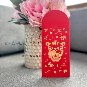 10 Lunar New Year Red Envelope Year of the Snake, 2025 CNY Red Pocket, Chinese New Year, Tet Viet, Li Xi Tet 2025 Hongbao Red Envelope Tiger