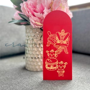 10 Lunar New Year Red Envelope Year of the Snake, 2025 CNY Red Pocket, Chinese New Year, Tet Viet, Li Xi Tet 2025 Hongbao Red Envelope Tiger