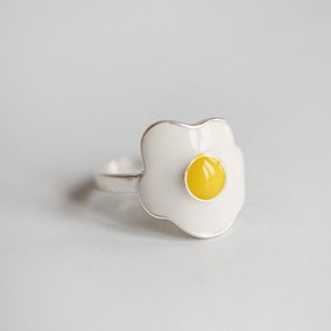Sunny Side up Fried Egg Ring, Novelty Ring, Quirky Jewelry, Food Charms,  Fake Egg Jewelry 