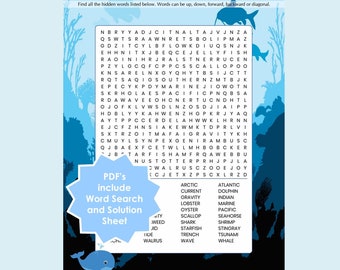 ocean word search etsy