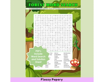 Forest Word Search Puzzle (Printable PDF)