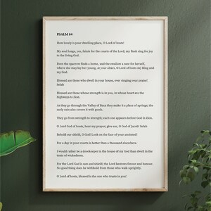 Psalm 84 art print poster, Bible art print, Bible verse digital download, bible verse home decor, Bible Verse Wall Art
