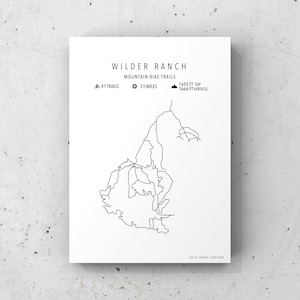 Wilder Ranch Mountain Bike Map -Physical Print -Bike -Custom Bike Poster -Gift for biker -Bike decor -Wall Art -Wall Decor -Santa Cruz Bike