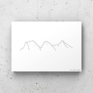 Three Sisters Wall Art -Digital Download -Three Sisters Art Print -Landscape Art -Three Sisters Canmore -Mountain decor -Wall Art