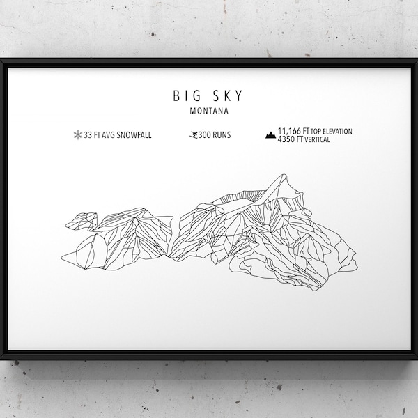 Big Sky Ski Map Poster Etsy - Il 600x600.2857318202 D2i3 