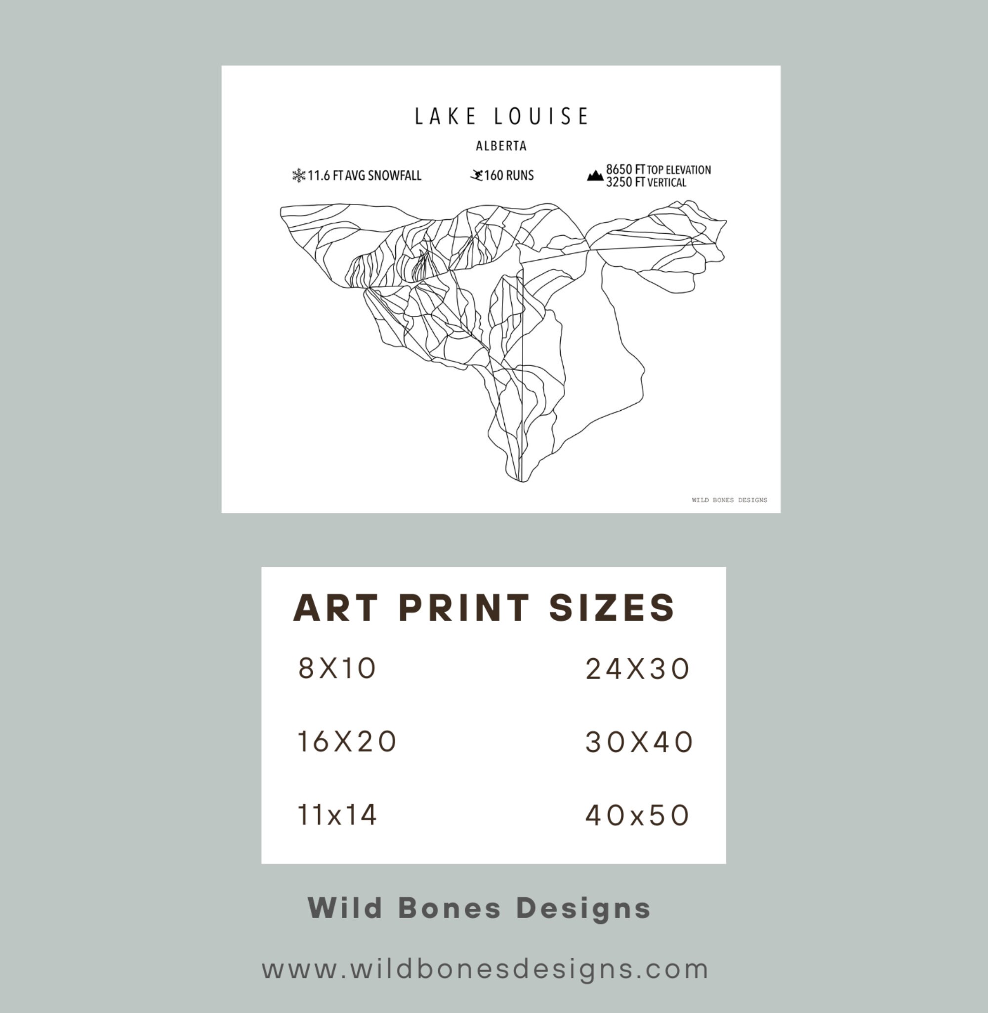 Revelstoke Ski Map- Physical Print -revelstoke British Columbia -ski Art -custom Ski Poster ...