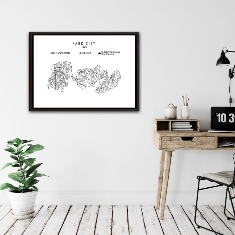 Park City Ski Map physical Print park City Resort Utah ski Etsy