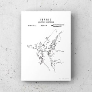 Fernie Mountainbike Karte -Digitaler Download -Bike Art -Custom Bike Poster- Geschenke für Biker -Landkarten -Bike Dekor -Wall Art