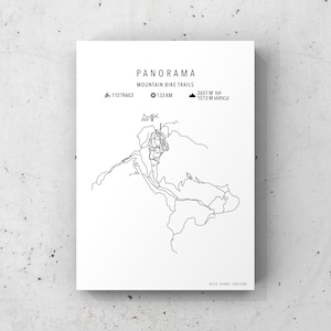 Panorama Bike Trails Map -Physical Print -Bike Art -Custom Bike Poster -Cadeau pour les motards -Cartes -Décor de vélo -Wall Art -Wall Decor