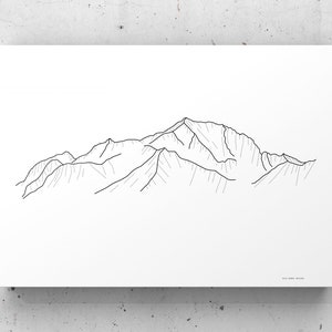 Mont Blanc Art -Alps Art Print -Mont Blanc Mountain -Ski Poster -Landscape Art -French Alps -Mountain decor -Wall Art -Custom art print