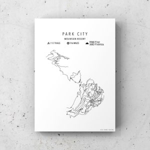 Park City Mountain Bike Map -Physical Print -Bike Art -Custom Bike Poster -Gift for bikers -Maps -Bike décor -Wall Art -Wall Decor -Utah