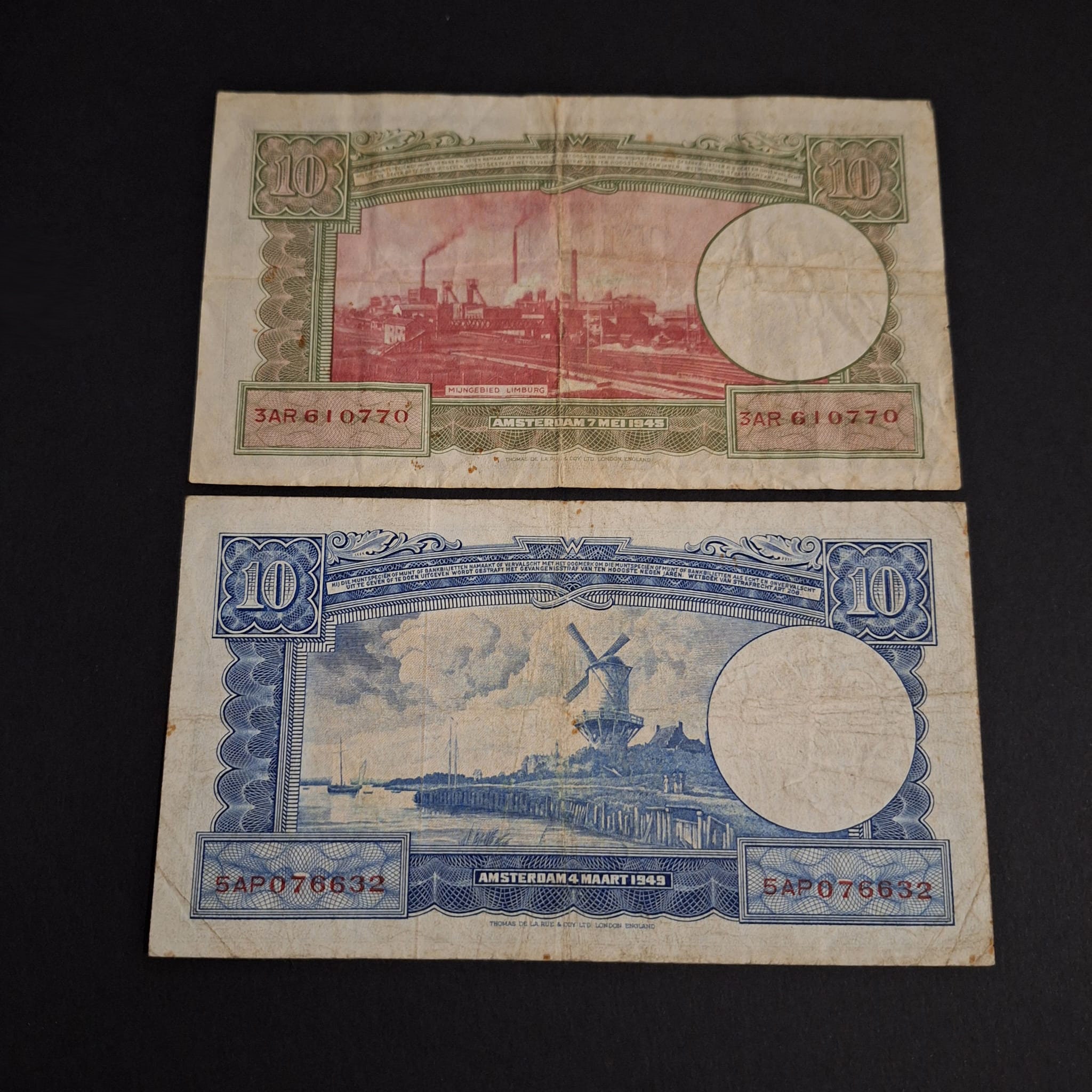 第二次世界大戦後のオランダの 10 ギルダー紙幣、青と赤の裏面、ウィレム 3 世国王 - Etsy 日本