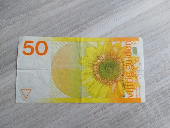 オランダ紙幣 50 ギルダー「ひまわり」、1982 年 - Etsy 日本