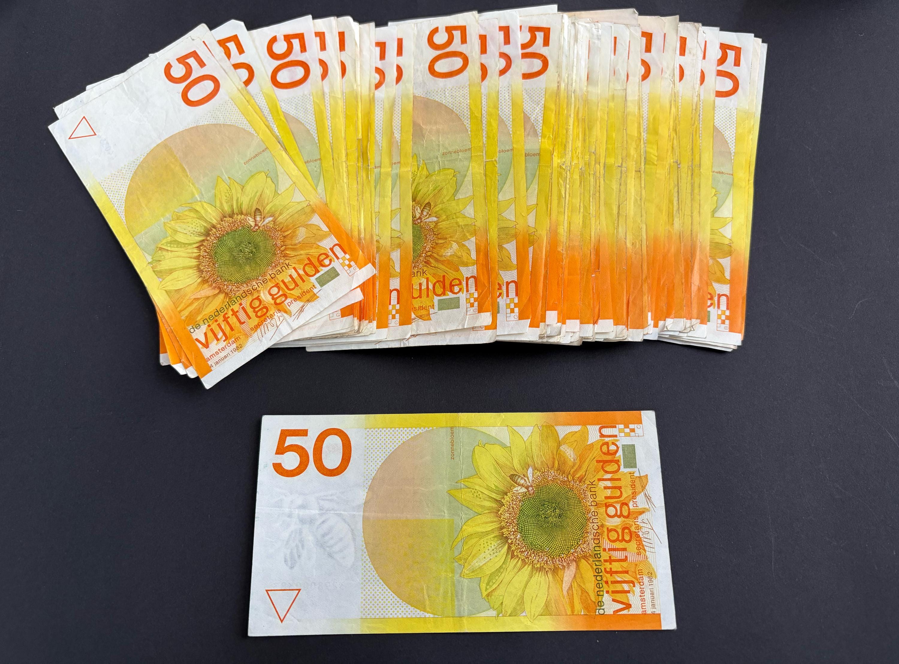 オランダ紙幣 50 ギルダー「ひまわり」、1982 年 - Etsy 日本
