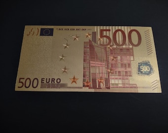 Billet décoratif en or de 500 euros, n'ayant pas cours légal