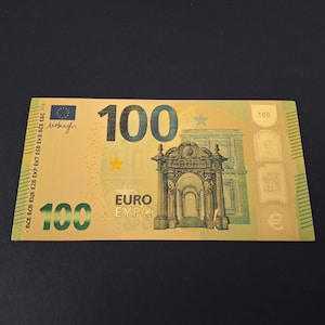 Golddekorierter 100-Euro-Banknote, kein gesetzliches Zahlungsmittel