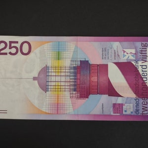 Niederländische Banknote 250 Gulden Leuchtturm, 1985